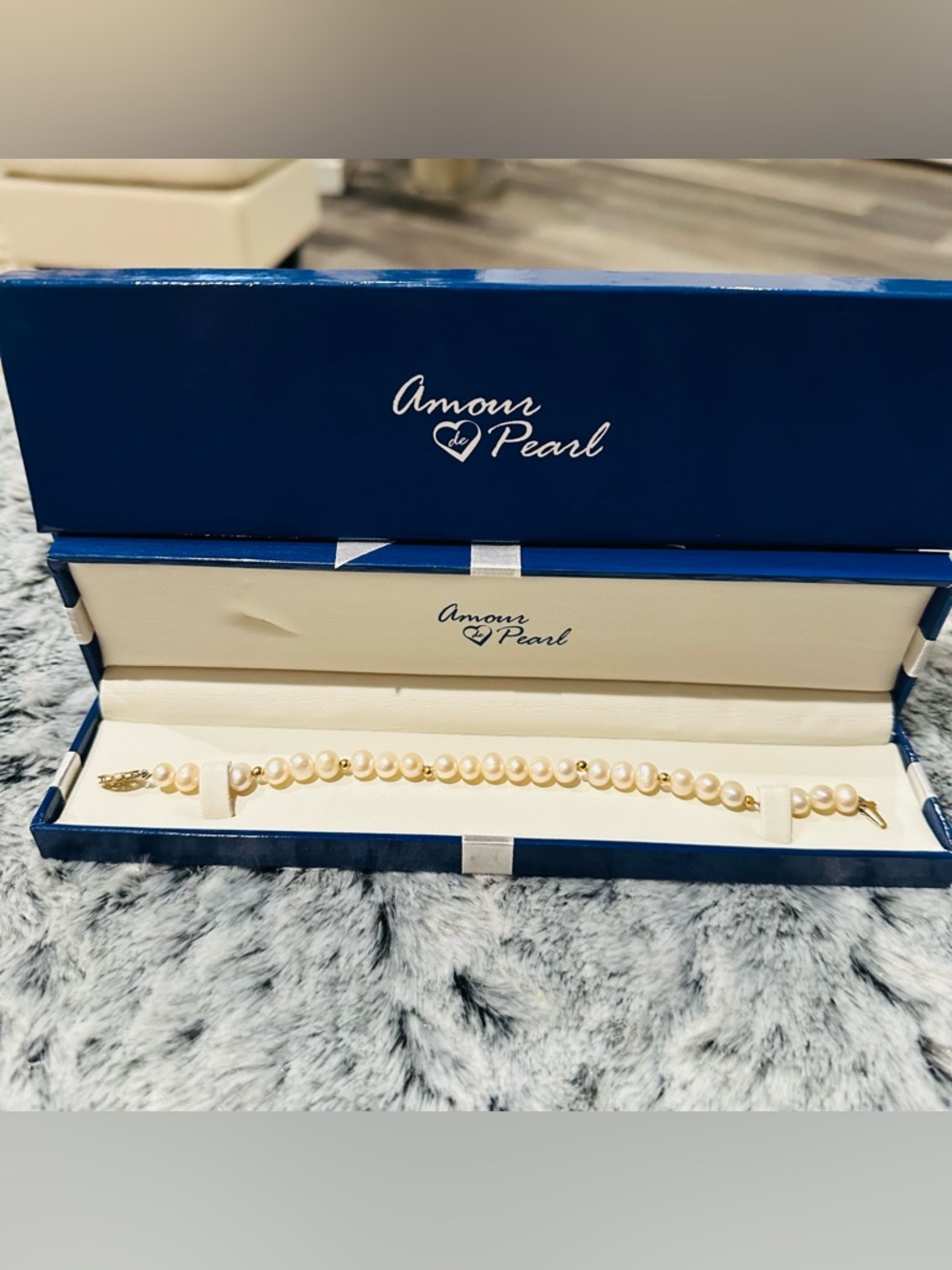AMOUR DE PEARL 14k YELLOW GOLD BRACELET 7.5